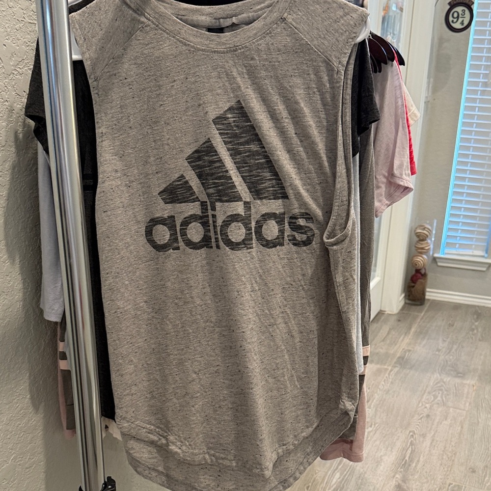 Adidas Women's Heather Gray Muscle Tee